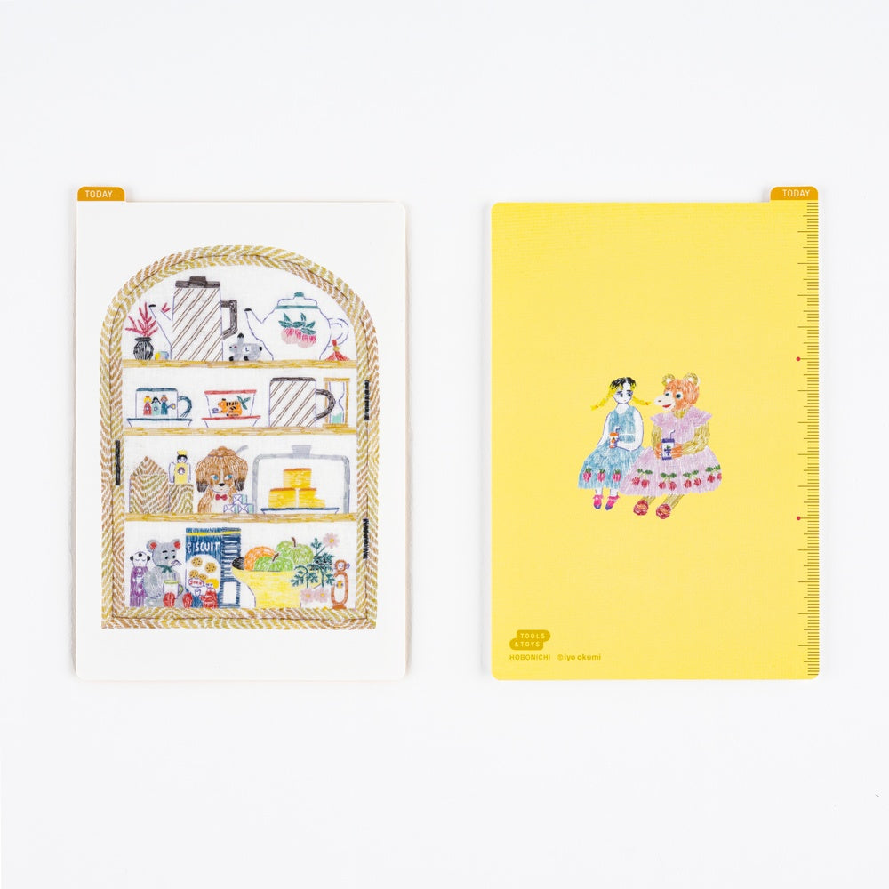 Hobonichi Techo iyo okumi: Hobonichi Pencil Board for A6 Size Happy Tea Time - Teapot Shelf