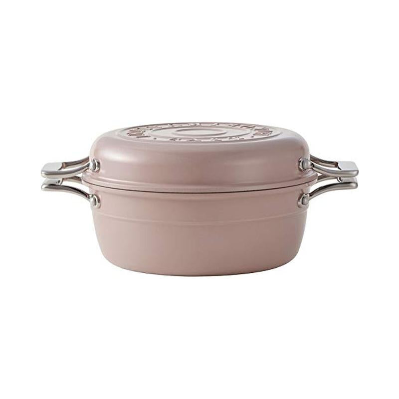 Hokuriku HAMON Enamel Pot 21cm - Light Cherry