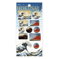 Hyogensha Hokusai washi sticker sheet with Great Wave and Red Fuji designs