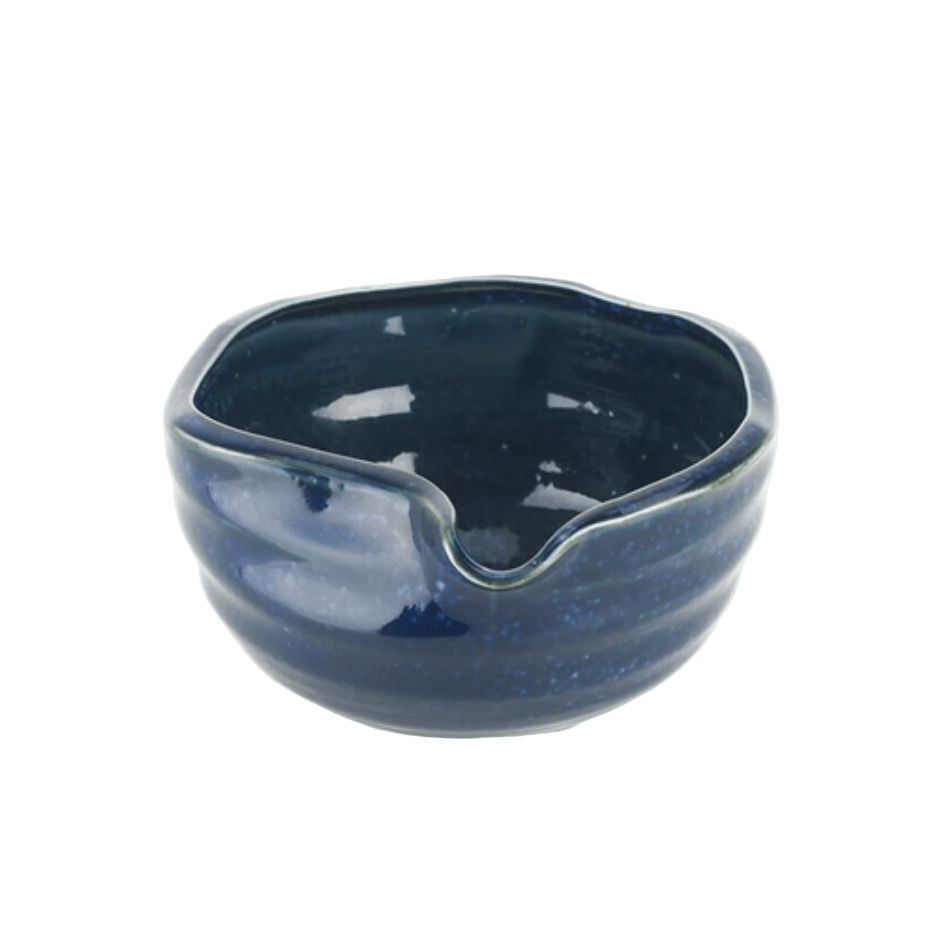 Ichiyama Blue Unofu Matcha Bowl w/Spout Starter Set