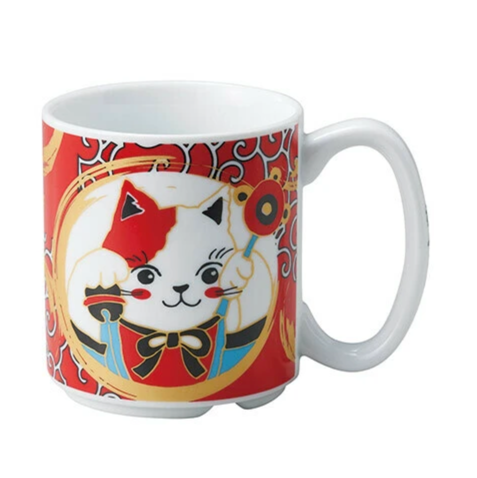 Ichiyama Fuku-neko Calico Cat Mug 240ml Red