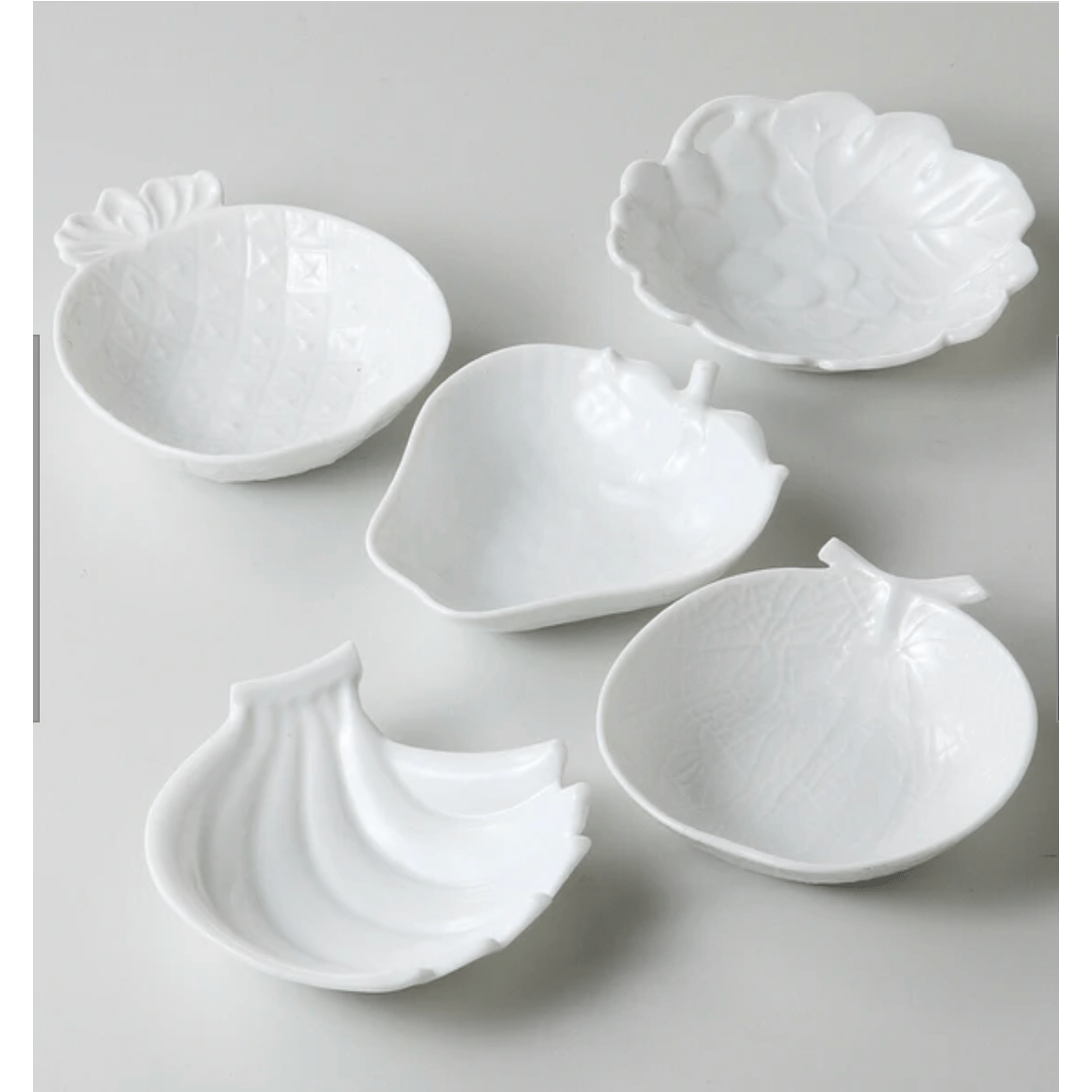Ichiyama White Porcelain Fruits Plate 5P Set