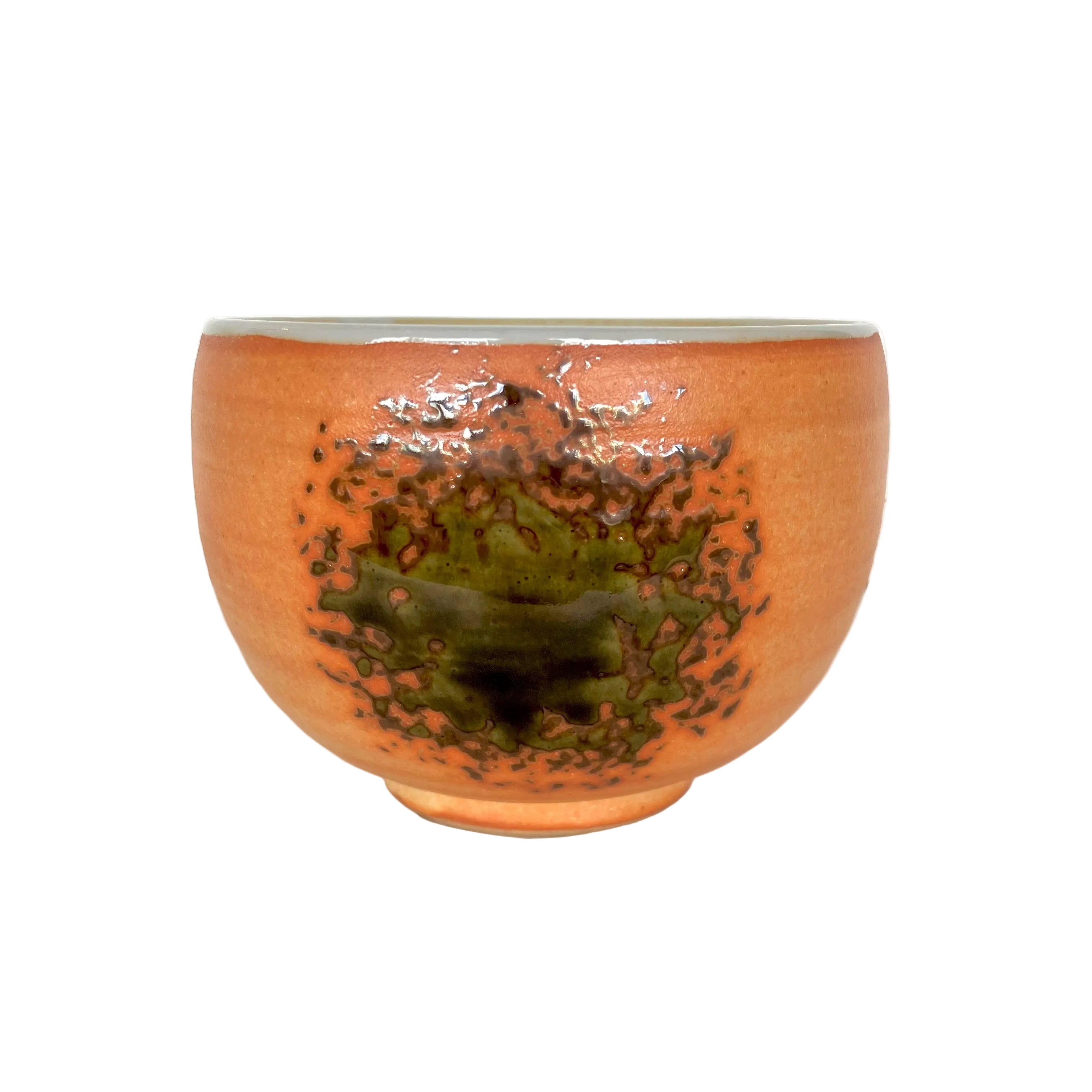 Iga Orange Oribe Round Matcha Bowl