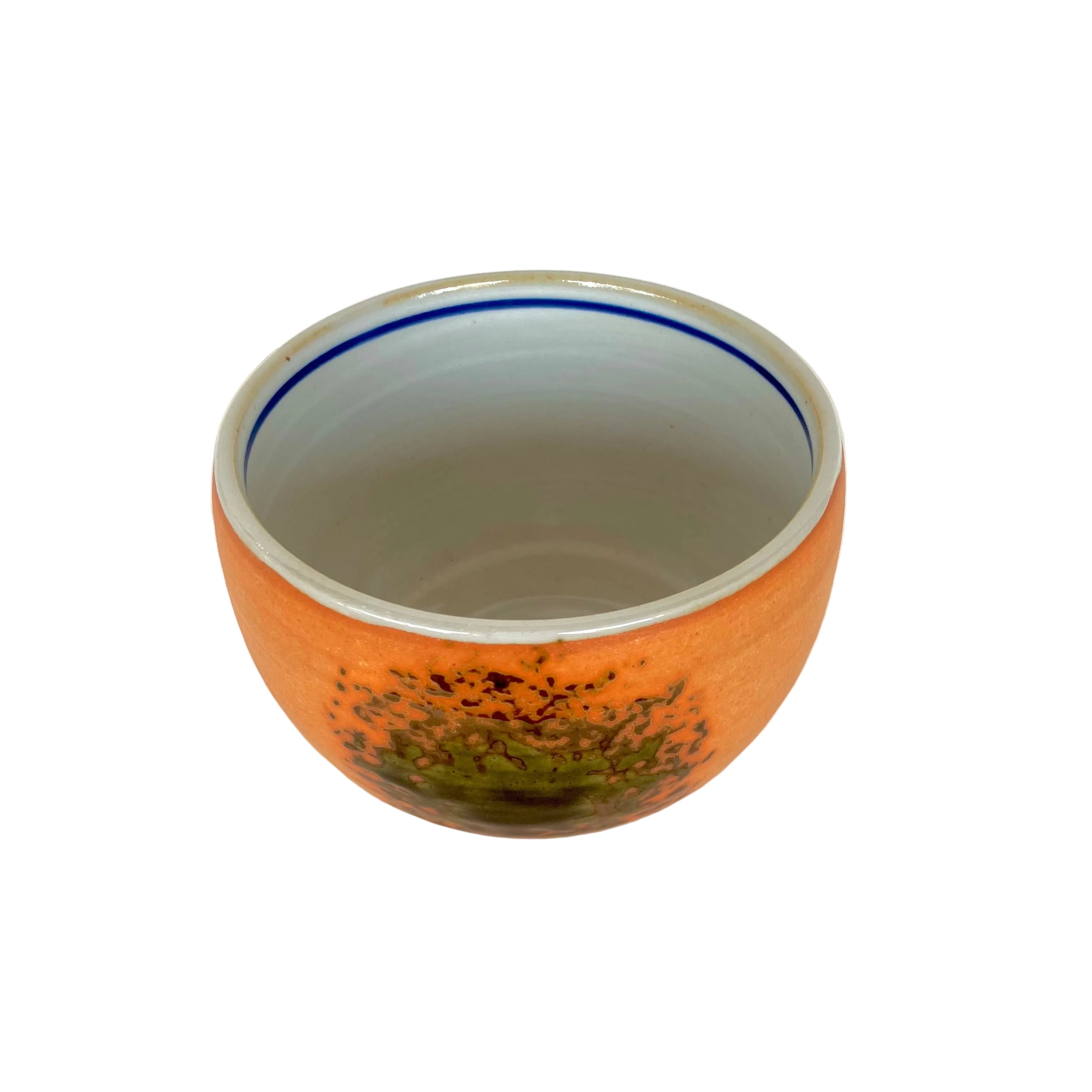 Iga Orange Oribe Round Matcha Bowl