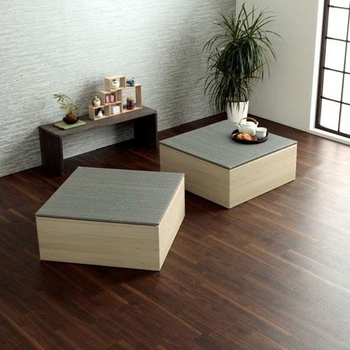 Ikehiko Raised Tatami Floor Mat 2 Pieces 70x70x29.5