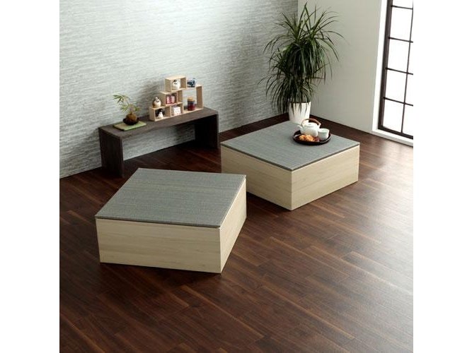 Ikehiko Raised Tatami Floor Mat 2 Pieces 70x70x29.5