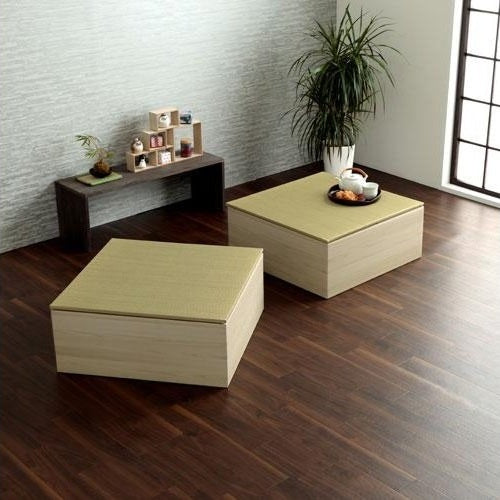 Ikehiko Raised Tatami Floor Mat 2 Pieces 70x70x29.5