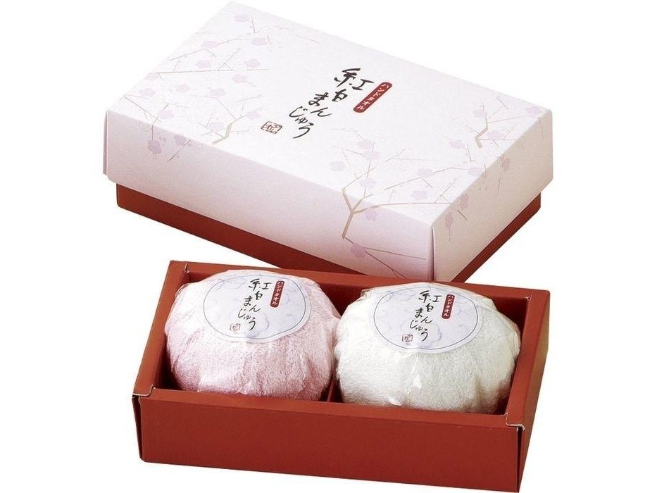Imabari Pink and White Manju Hand Towel 2P Set