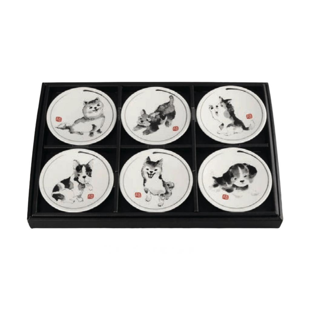 Inu-e Dog Kozara Plate 6P Plate Set