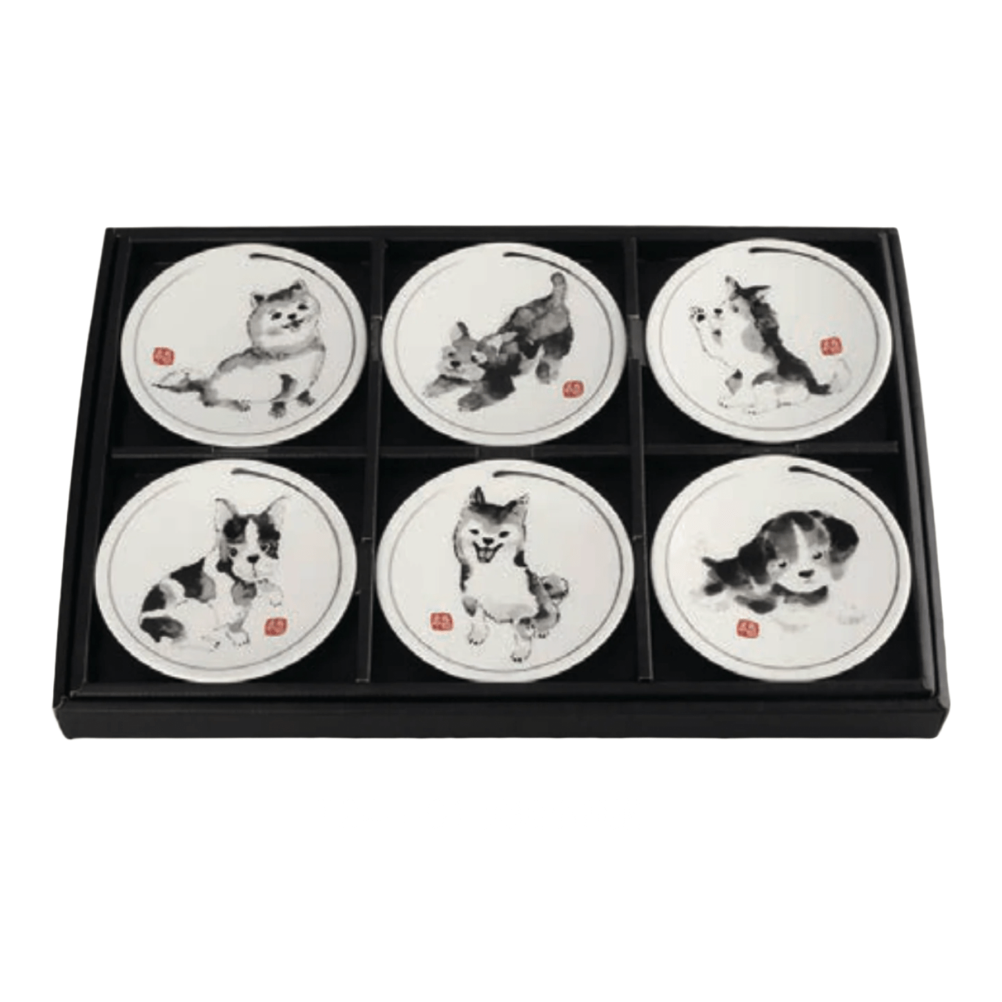 Inu-e Dog Kozara Plate 6P Plate Set