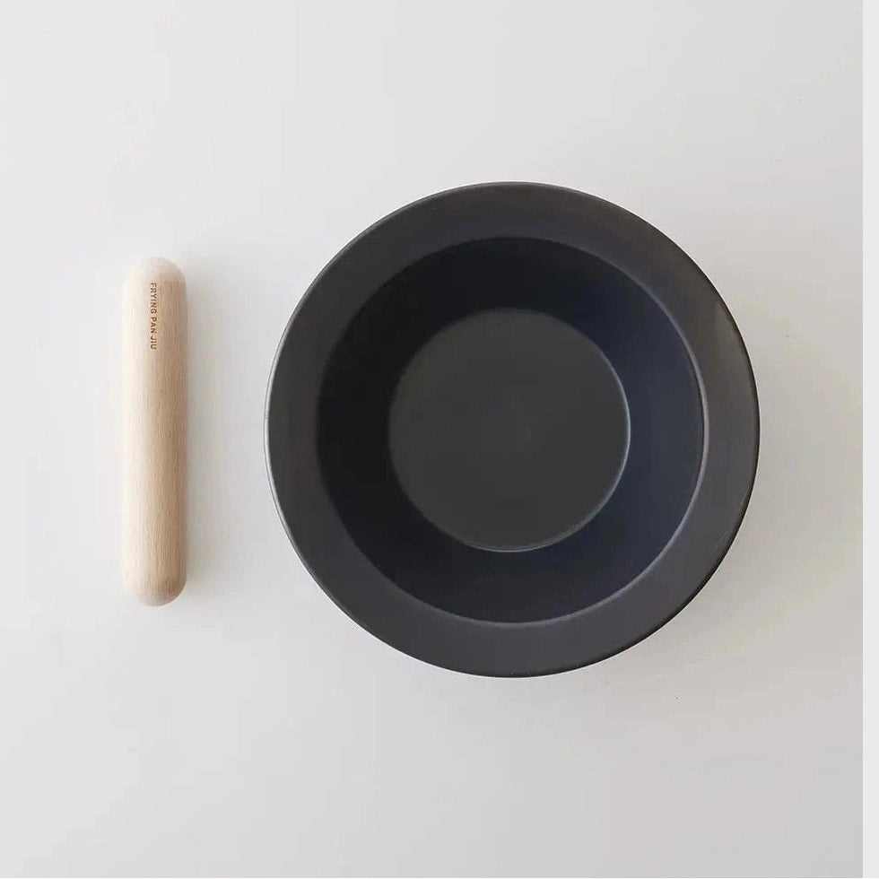 JIU Frying Deep Pan Pot Ｍ with Beech Handle Set