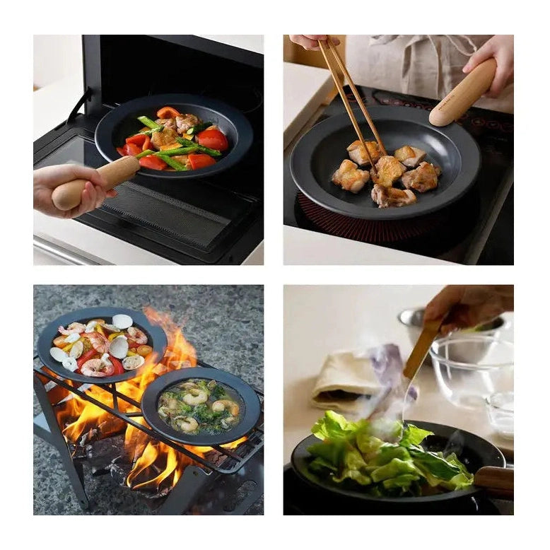 JIU Frying Pan M with Beech Handle Set