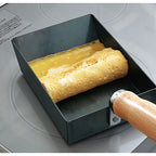 JIU Fujita 15.5cm iron tamagoyaki pan with wooden handle cooking rolled omelette