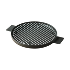 Black iron deep frying pot lid with silver wire rack draining net