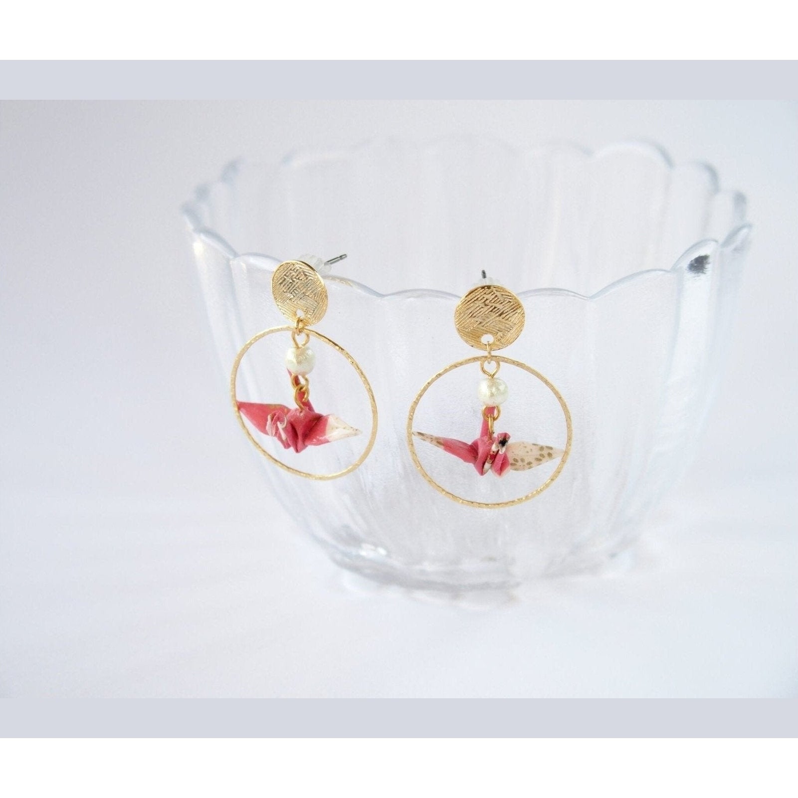 Junintowa Crane Loop Pierce Earrings