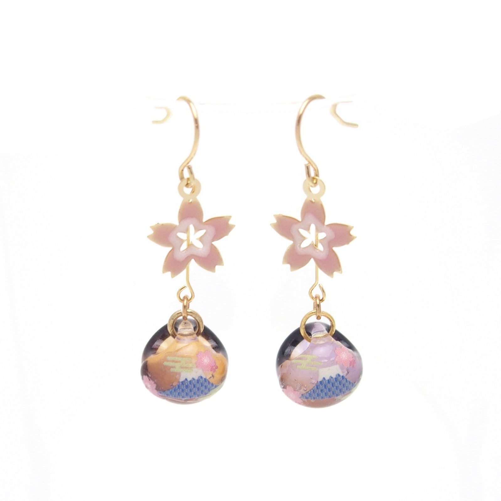 Junintowa Sakura Fuji Ball Earrings