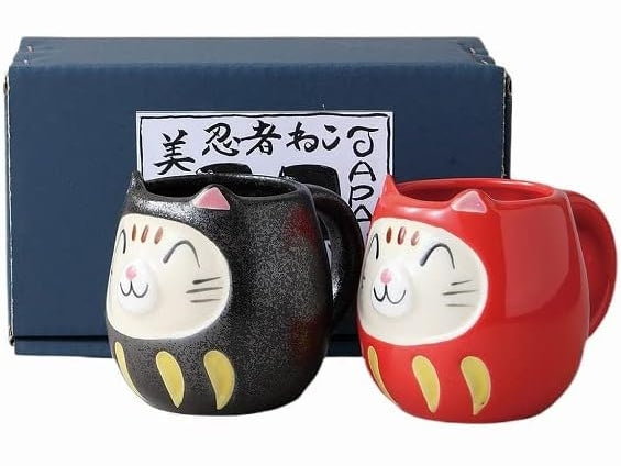 Kanase Ninja Neko Cat Mug Pair Set