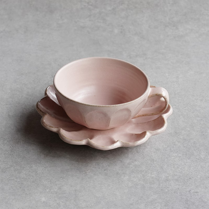 Kaneko Kohyo Rinka Soup Mug & Saucer 4P Set