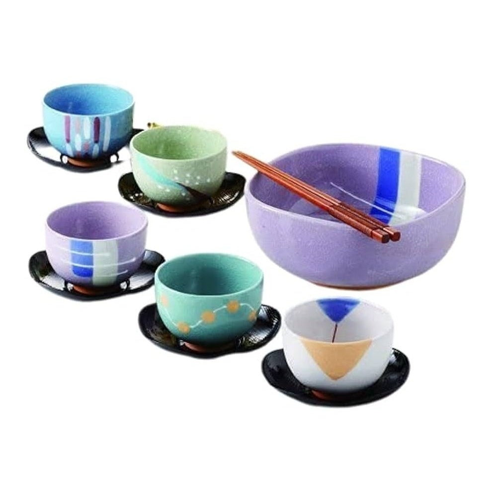 Kanese Colourful Tea and Confectionary Plate Set