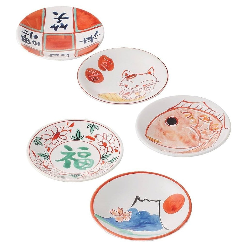 Kanese Good Fortune Small Plate 5P Set