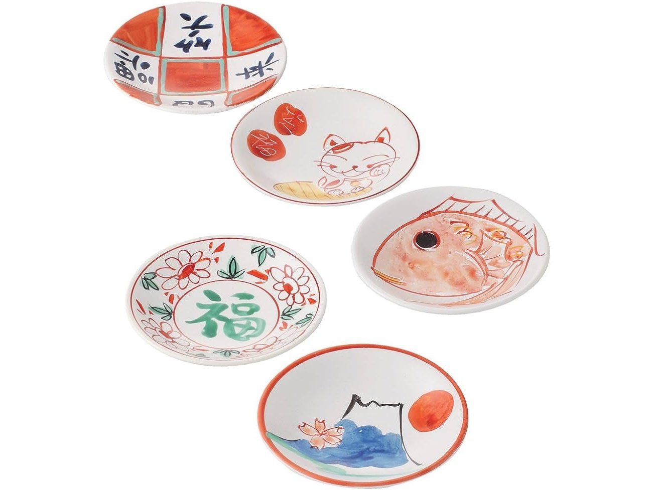 Kanese Good Fortune Small Plate 5P Set