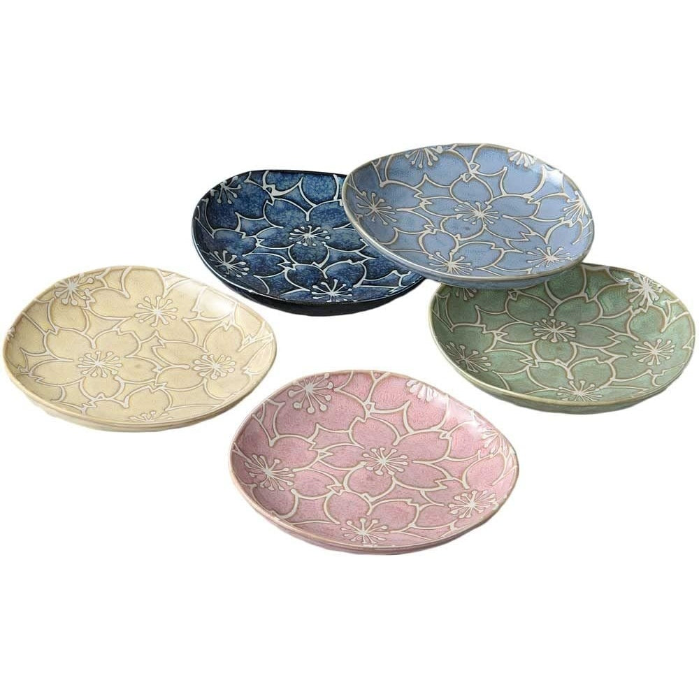 Kanese Pastel Sakura Small Plate 5P Set