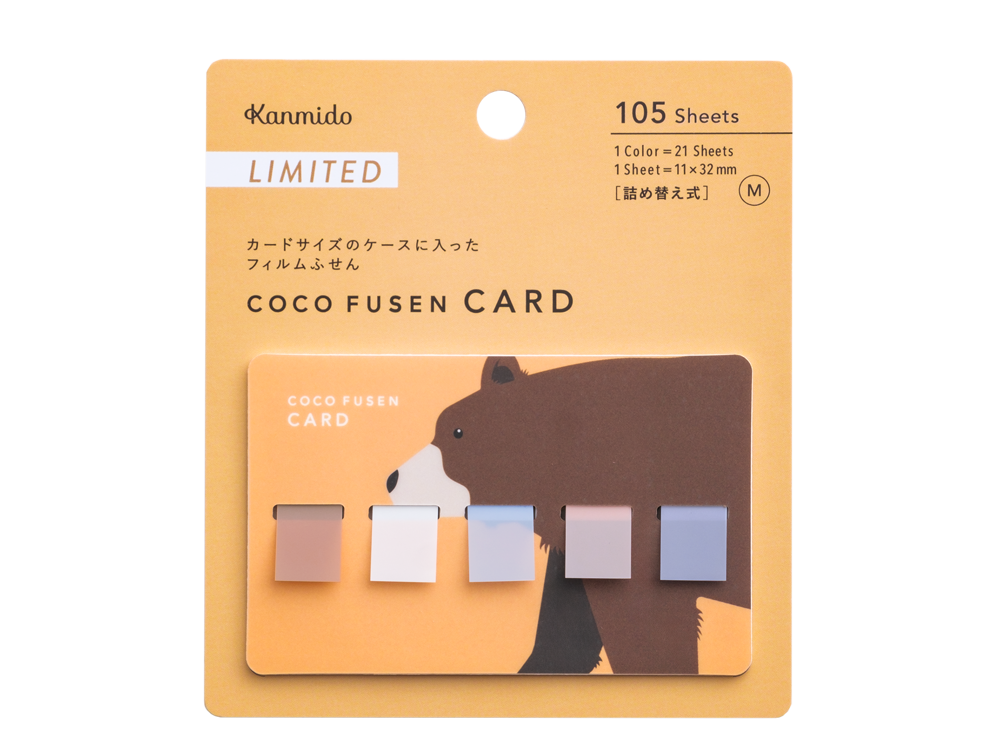 Kanmido Coco Fusen Card sticky notes packaging with bear design