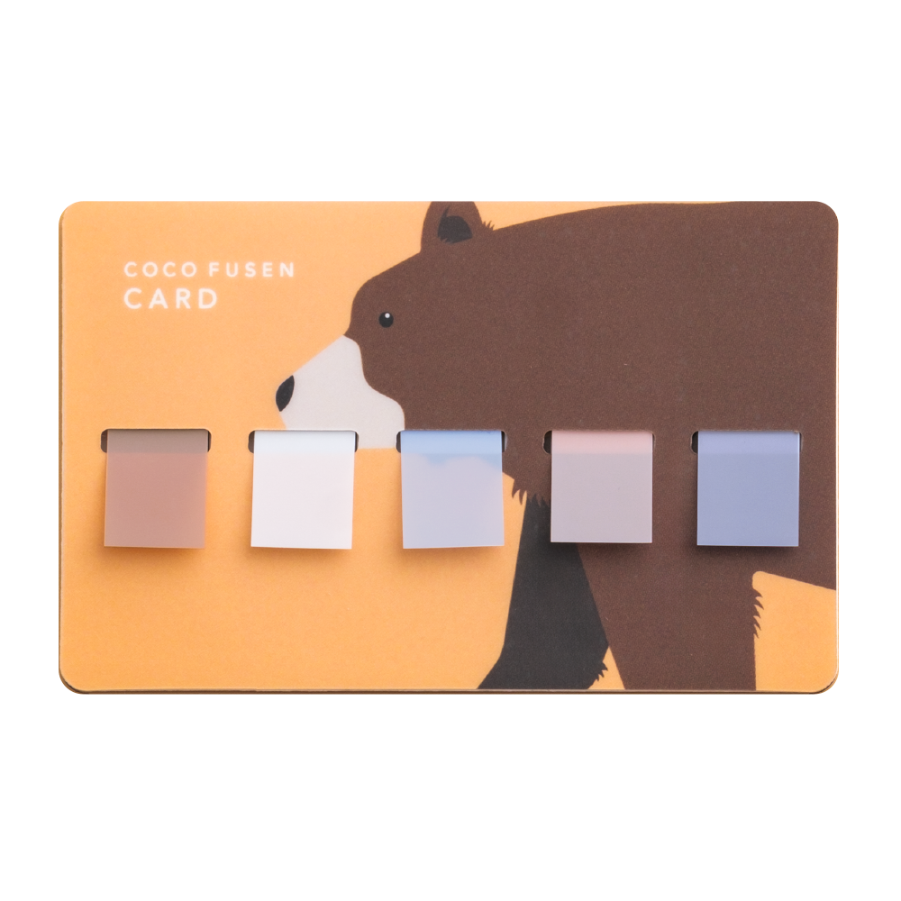 Orange bear card format sticky notes with five pastel tabs