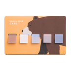 Orange bear card format sticky notes with five pastel tabs