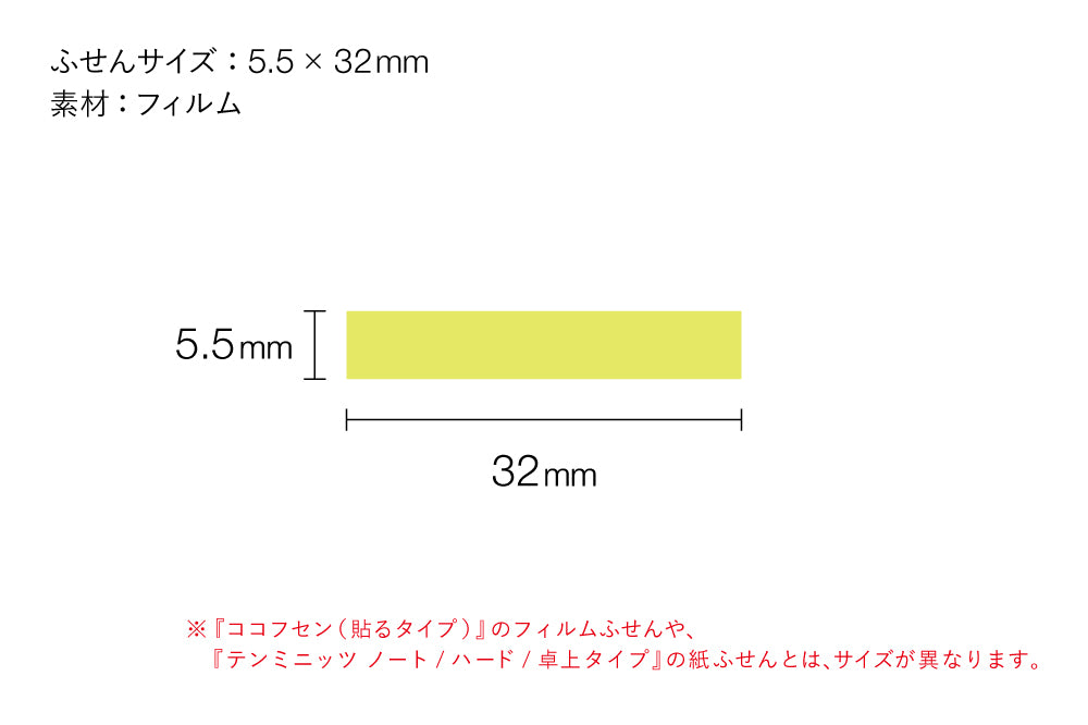 Kanmido Coco Fusen Card S Format sticky note size 5.5 x 32mm