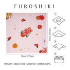 Kashiko Furoshiki - Beckoning Cat 70cm