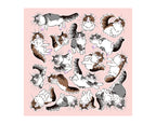 Kashiko Furoshiki - Cat Pink 70cm