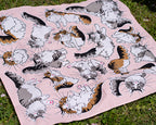 Kashiko Furoshiki - Cat Pink 70cm