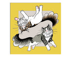 Kashiko Furoshiki - Cat Yellow 90cm