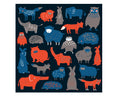 Kashiko Furoshiki - Happy Animals 90cm