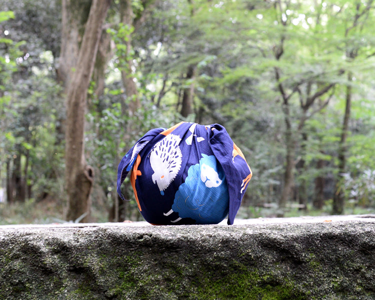 Kashiko Furoshiki - Happy Animals 90cm