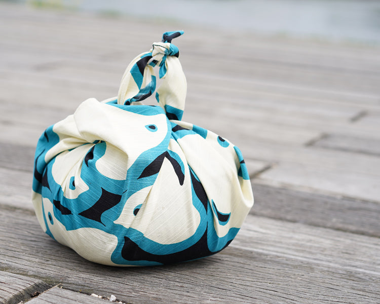 Kashiko Furoshiki - Plover Blue 70cm