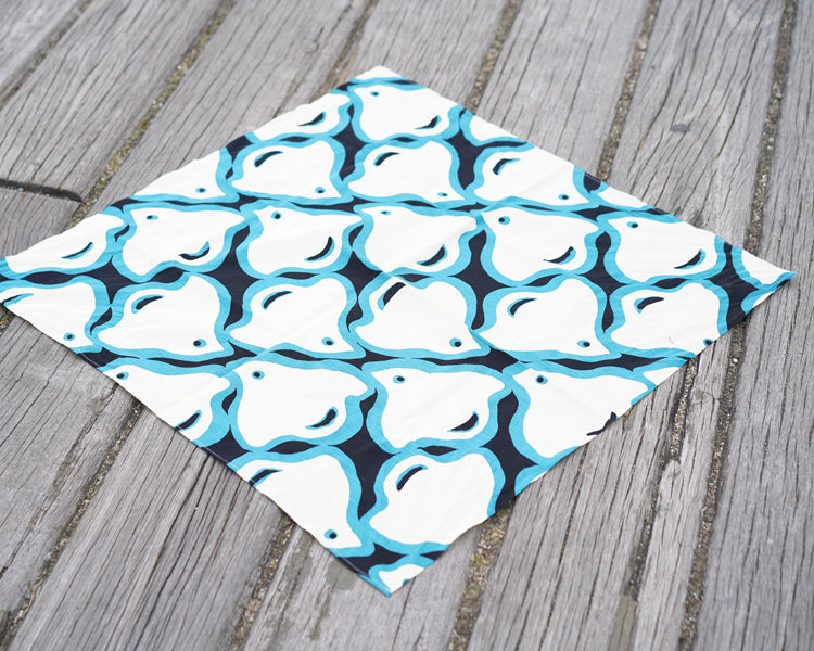Kashiko Furoshiki - Plover Blue 70cm