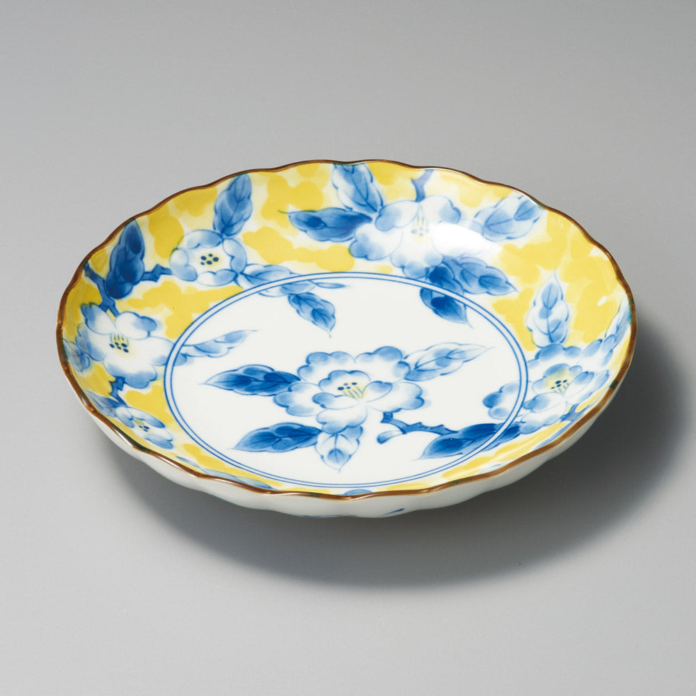 Kibana Yellow Flower Bird Plate 19.2D