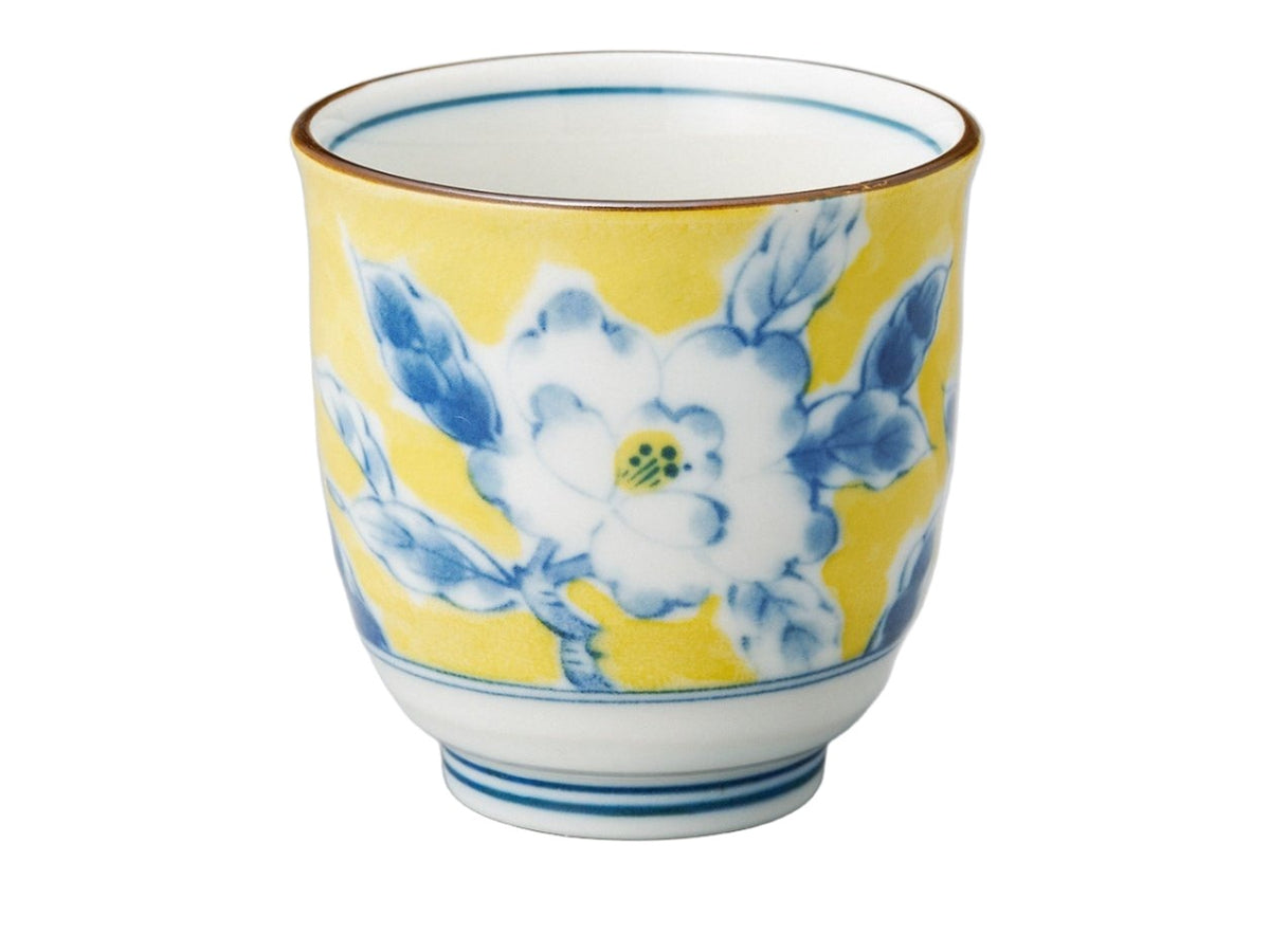 Kibana Yellow Flower Bird Yunomi Tea Cup 180ml