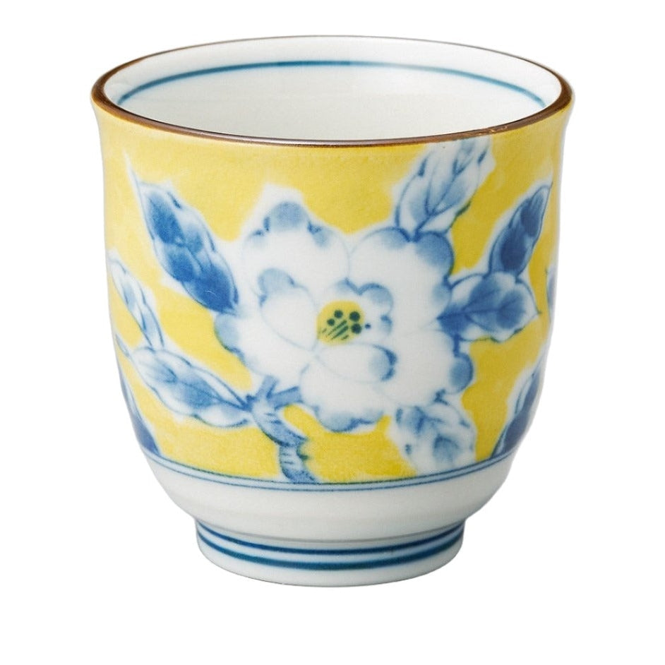 Kibana Yellow Flower Bird Yunomi Tea Cup 180ml