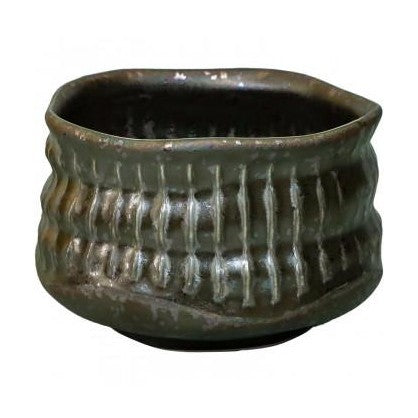 Kobokubori Silver Grey Matcha Bowl
