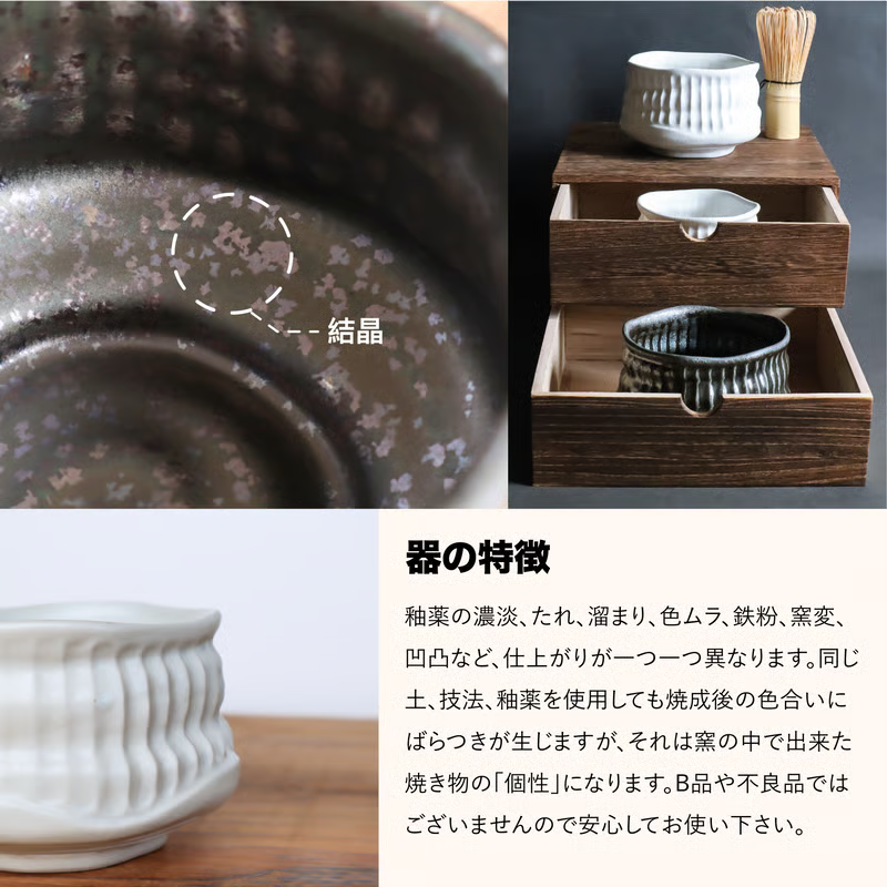 Kobokubori Silver Grey Matcha Bowl