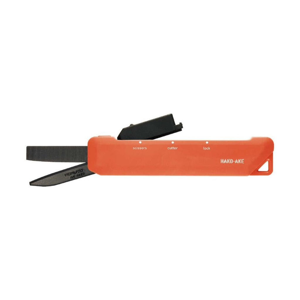 Kokuyo Hako-Ake 2Way Portable Cutter Scissor - Titanium Blade - Orange
