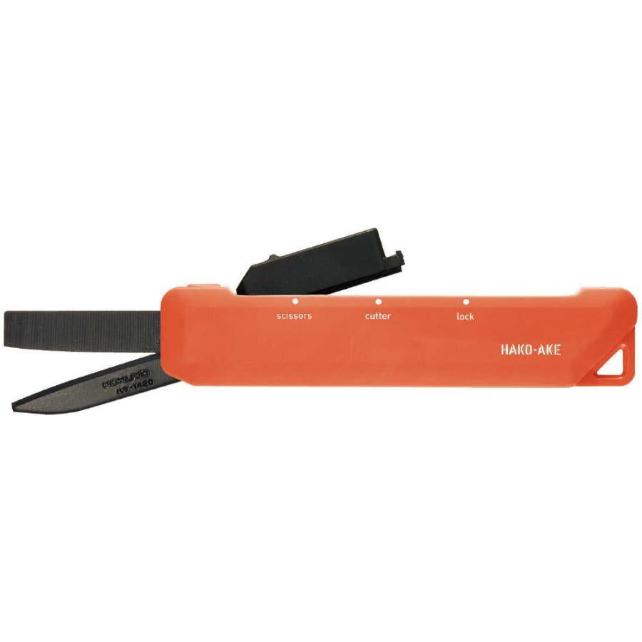 Kokuyo Hako-Ake 2Way Portable Cutter Scissor - Titanium Blade - Orange