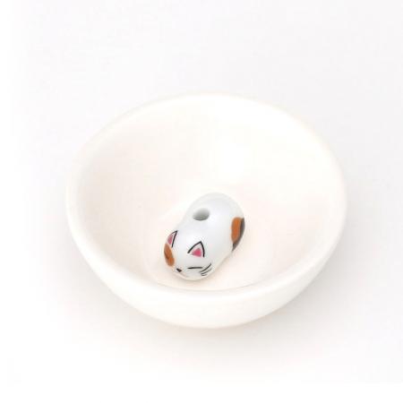 Kousaido Animal Incense Holder with Dish Cat Neko