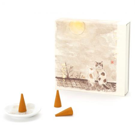 Kousaido Iyashi Neko Incense Cone Set Late Autumn