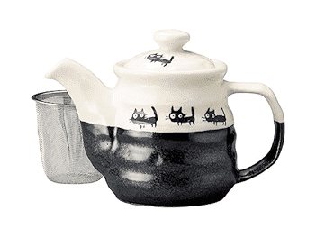 Kuroneko Cat Walk Tea Pot 500ml