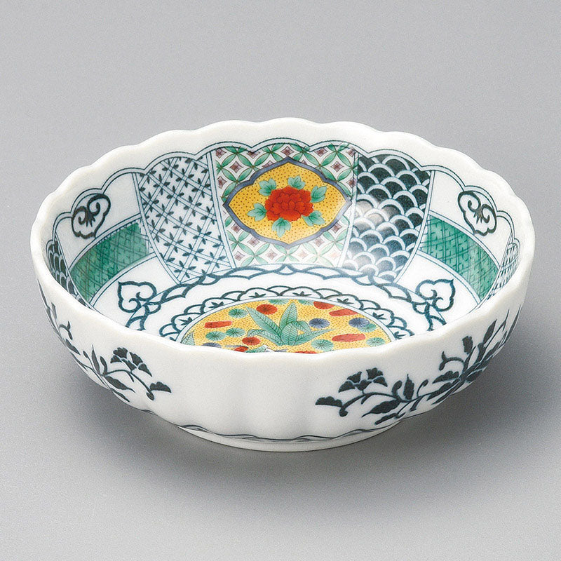 Kutani Hanadori Floral Small Bowl 12.4D