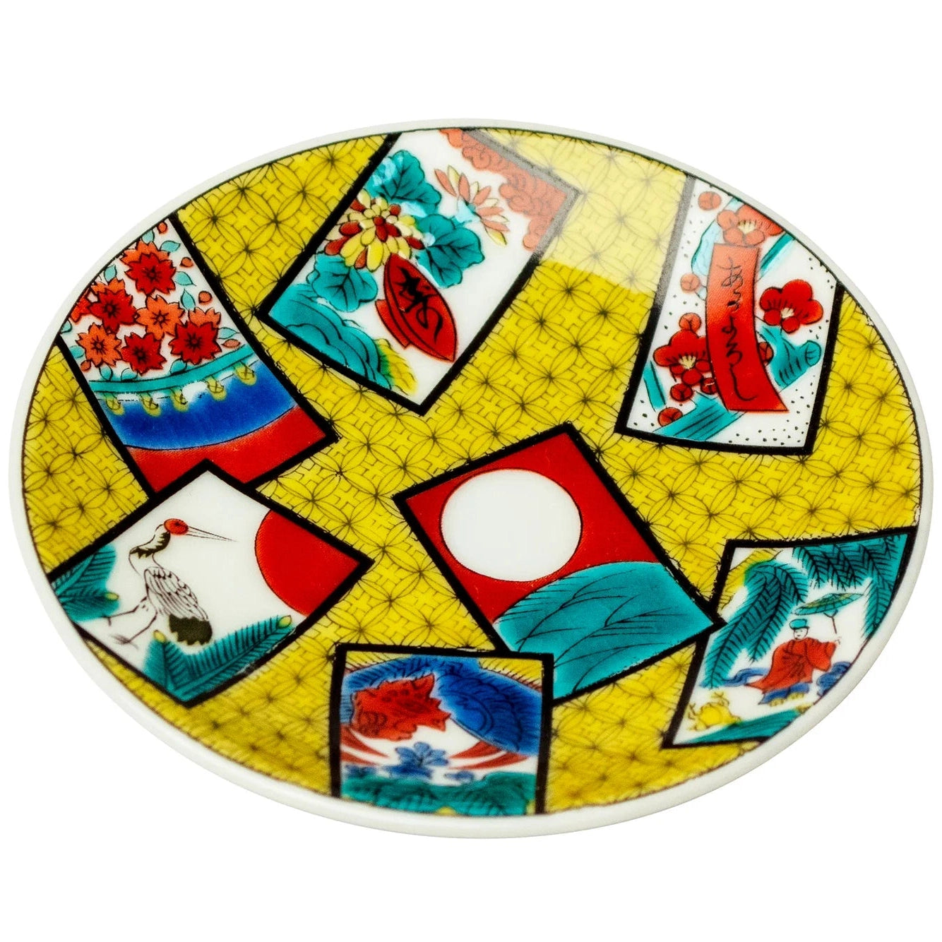 Kutani Mini Dish 9.5D - Hanafuda
